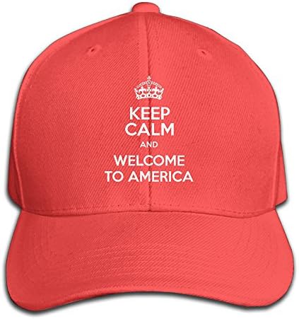 KF26 Welcome To America Made From 100% Cotton. 3.5 Inches High. Baseball-caps Gifted For Both Men And Women. Hand Washable.