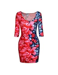 Sexy Spandex Elbow Length Sleeves General Print  Dress