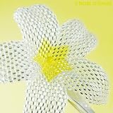 HawaiianPlumeriaFlower-sparklycrystalwithyellow-beadedflowerhairclip