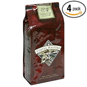 Coffee Masters Flavored Coffee, Sticky Toffee Decaffeinated, Whole Bean, 12-Ounce Bags (Pack of 4)