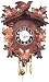 German Black Forest Clock - Carved Brown With Flowers