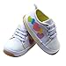 Kuner Baby Girls White Canvas Rubber Sole Sweet Sneaker Outdoor First Walkers Shoes (12.5cm(6-12months))