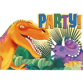 Prehistoric Dinosaurs Postcard Invitations 8ct