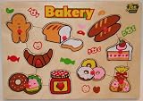 Lee Brothers Toys Bakery Wooden Peg Puzzle with Names Under Each Peice