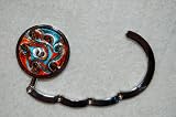 Murano Style Art Glass Folding Purse Handbag Hook Hanger