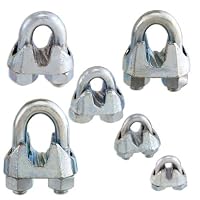Non-Rust Zinc-Galvanized Steel Malleable Wire Rope Cable Clip Clamp - Choose from 6 Sizes from Pro