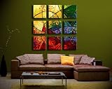 Modern Oil Painting on Canvas Stretched Framed with Wooden Frame - Impression