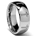 8MM Dome Tungsten Ring with Laser Etched Eternity Cross Design Sizes 8 to 12