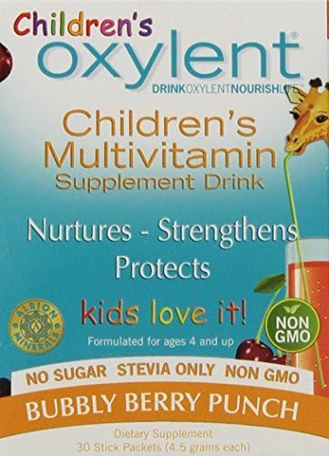 Oxylent, Children's Daily Multivitamin Drink, Bubbly Berry Punch, 30 Stick Packets, 0.2 oz (5.9 g) Each by Oxylent
