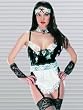 SALE French Maid Costume Patent Lace SeXy 4 pieces Small
