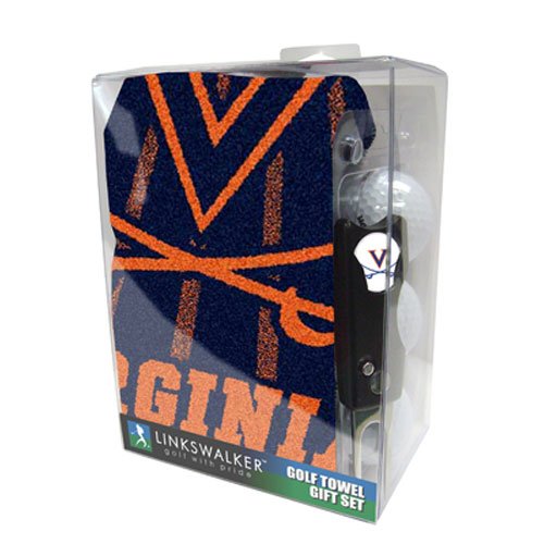 Virginia Cavaliers Ncaa Jacquard Golf Towel Gift Pack W/ Balls Repair Tool Marker