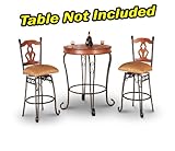 IMAGE OF Kitchen Dining Mission Style Barstools Set of Two Metal / Wood Chairs