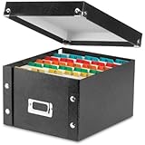 Snap-N-Store Collapsible Index Card File Box, Holds 1100 Cards of 5 x 8 Inches, Black (SNS01647)