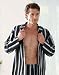 Bugatti, Pyjama für Herren, L bis XXL, Reverskragen, Andrea, schwarz mit Streifen