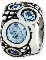 Sterling Silver Reflections Light Blue Swarovski Elements Bead