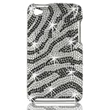 Talon Full Diamond Bling Phone Shell for Apple iPod Touch 4 – 1 Pack – Retail Packaging – Zebra – Black/White