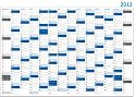 Jahreskalender 2012 gerollt (blau2) - Sehr gro&szlig; im DIN A0 Format mit extra gro&szlig;en Tagesk&auml;stchen. (Wandkalender sind gerollt)