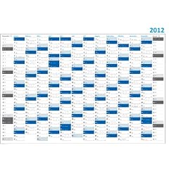 Jahreskalender 2012 gerollt (blau2) - Sehr gro� im DIN A0 Format mit extra gro�en Tagesk�stchen. (Wandkalender sind gerollt)