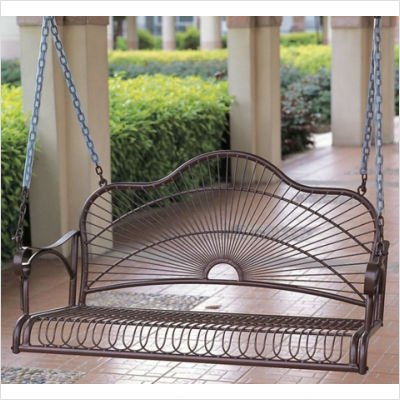 Iron Patio Sun Ray Porch Swing