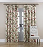 Tulip Jacquard Pencil Pleat Curtains