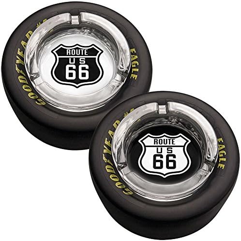 (Set of 2) Route 66 Goodyear Tire Ashtray Set and/or Storage Trays