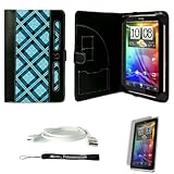 Blue Plaid Protective Slim and Durable Professional Faux Leather Portfolio  ....