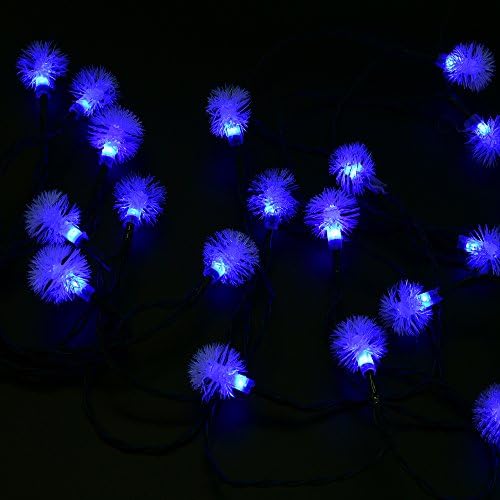 4.8m Solar Power 20 LED Christmas Chuzzle Ball String Lights (blue Color)