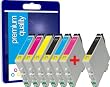 N.T.T.� - 7 x Haute Capacit� Nouvelle Version Premium Qualit� 100% Compatible cartouches d'encre pour Epson Stylus Photo P50 PX650 PX700W PX710W PX720WD PX800F PX810W PX820FWD R265 R285 R360 RX560 RX585 RX685 Compatibles avec TO801 TO802 TO803 TO804 TO805 TO806 TO807