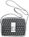 Fendi Black and Beige Zucchino Fabric and White Leather Camera Bag 8BT117-LPN-F0GR4