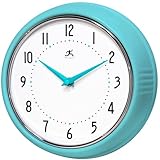 UPC 731742094018 product image for Infinity Instruments Turquoise Retro 9-1/2-Inch Metal Wall Clock | upcitemdb.com