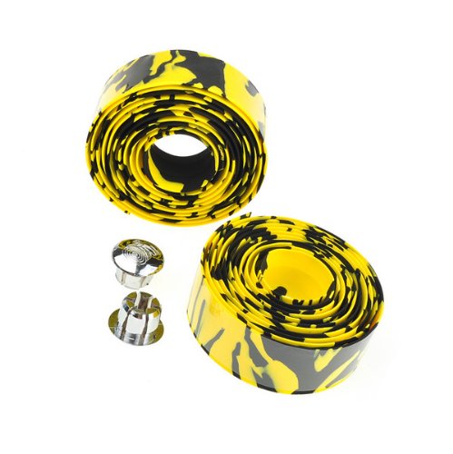 BestDealUSA Bike Bicycle Cork Handlebar Tape Wrap +2 Bar Plug Yellow On Sale