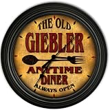 Giebler 's Family Diner Black Cascading Pub Style Wall Clock