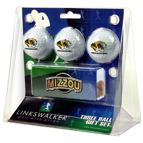 Missouri Tigers Ncaa 3 Golf Ball Gift Pack W/ Hat Clip