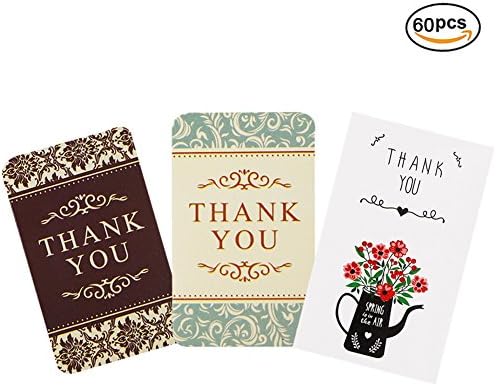 2 kind of Thank You Paper Sticker Labels Packaging Seals Crafts Wedding Favor Tag Toppers for Thanksgiving (set of 60)