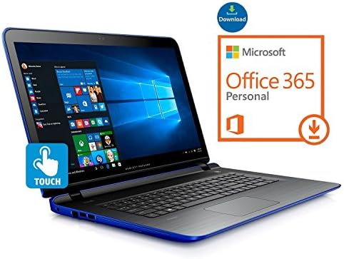 2016 Newest Premium HP 15.6" Touchscreen HD WLED Blue Pro Laptop with Free 1-Year Office 365 Personal, AMD Quad-Core CPU up to 2.4GHz, 8GB RAM, 1TB HDD, DVD RW, HDMI, USB 3.0, B&O Audio, Windows 10