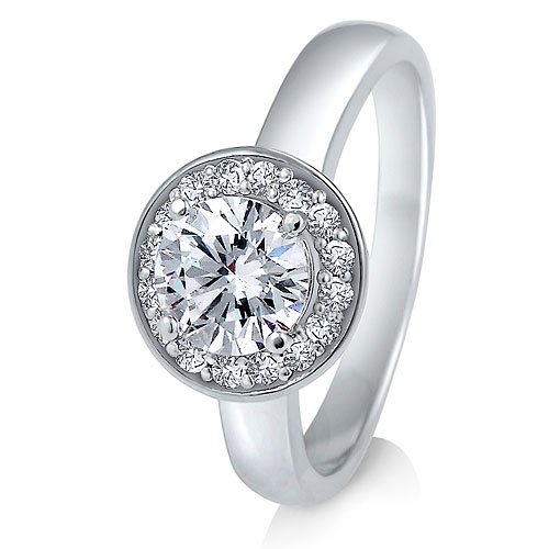 Sterling Silver Ring Round Cubic Zirconia CZ Ring 1.79 ct.tw - Nickel Free Valentine Engagement Ring