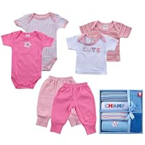 Luvable Friends 6-Piece Layette Set, Blue 0-6 Months