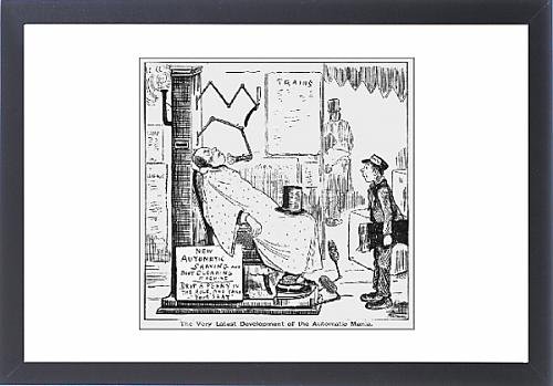 Framed-Artwork-of-Automatic-shaver-and-boot-polisher