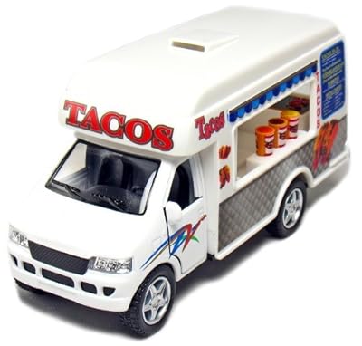 12 pcs in Box: 5" Die Cast Tacos Truck, Pull Back Action (White)