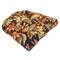 Wicker Chair Cushion Brown Multicolor Set of 2 - 19x17"