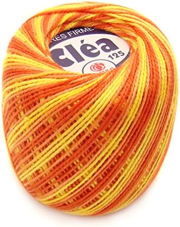 136yds Crochet Cotton Thread - Size 10 (Variegated Yellow Orange)