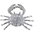 Pugster Silver Tone Beach Crab Brooch