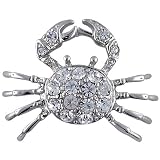 Silver Tone Beach Crab Animal Pin Brooch