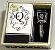 Gift Set of 30 Monogram Paper Guest Towels and 1 Monogram Glass Winestopper - Q