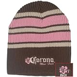 Corona Beer Mas Fina Ladies Striped Washed Beanie Hat