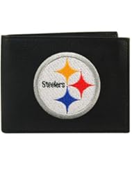 Sports: Rico Sporting Goods 138757 Pittsburgh Steelers Mens Black Leather Bi-fold Wallet - Rico Inc