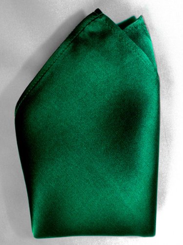 Creamy Satin Silk Pocket Square by Royal Silk - Dark Green - 100% Silk