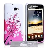 Yousave Accessories TM Rose Et Blanc Abeille Floral Silicone Gel Etui Coque Peau Avec Ecran Protecteur For Le Samsung Galaxy Notepar Yousave Accessories