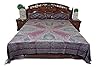 Pashmina Cashmere Indian Bedding Bedspreads Blue Purple Blanket Bedcover