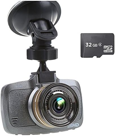tanglinasa Car Camera Dash Cam HD 1080P 2.7" LCD 170 Degree Wide View Night Vision G-Sensor Motion Detectio Driving Data Recorder WDT-C5-650 (Gray With 32G TF Card)
